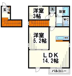 フォレスト北烏山A【2階】の間取り