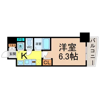 プレサンス金山グリーンパークス【9階】の間取り