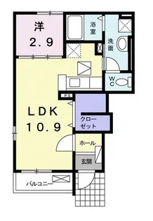 シェーンベルク土器 E【1階】の間取り