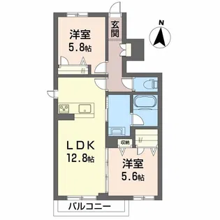 ブルームステージ鈎取本町【1階】の間取り