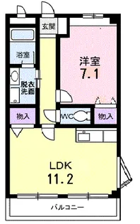 1LDKの間取り画像