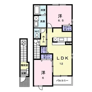 ローズヒル B【2階】の間取り