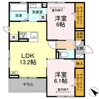 ソルティーバレー【1階】の間取り