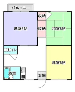 茨城県鹿嶋市旭ケ丘1【アパート】の間取り