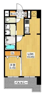 1LDKの間取り画像