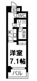 アスヴェル心斎橋東II【7階】の間取り