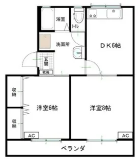 キョーワハイツ豊中【1階】の間取り