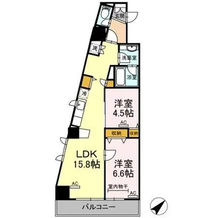 Hill Flat Osaki【2階】の間取り