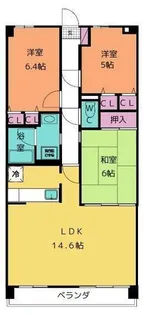 フォンティーヌ・スガワラ【1階】の間取り