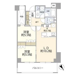 ザ・パークハウス上目黒ピアース【2階】の間取り