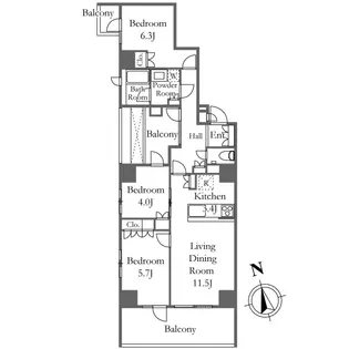 東京都新宿区原町3【マンション】の間取り