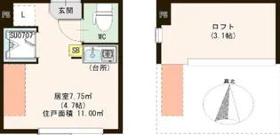 アゼリア東向島【1階】の間取り
