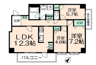 3LDKの間取り画像