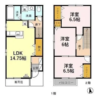 石川県金沢市四十万4【一戸建】の間取り