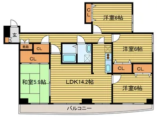 コーポラススプレンダー【11階】の間取り