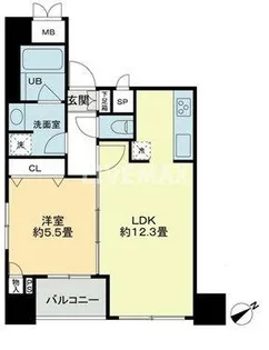 1LDKの間取り画像