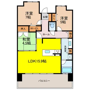 オーヴィジョン夢咲南【2階】の間取り