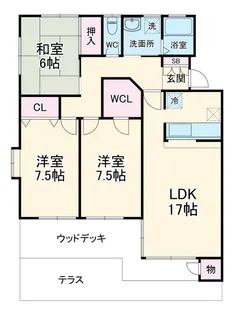 ミモザヤマノ【1階】の間取り