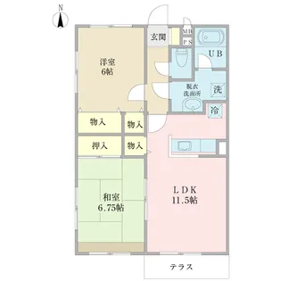 2LDKの間取り画像