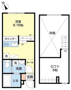 デ・クメール橋口【2階】の間取り
