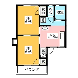 エルひょうたん山B棟【1階】の間取り