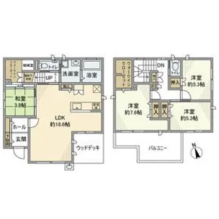 愛知県豊田市花園町小泉【一戸建】の間取り