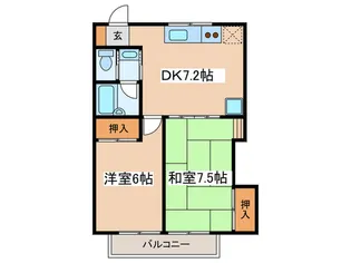 ロ-ズガ-デンA【2階】の間取り