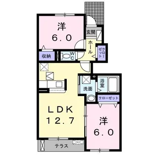 シェーヌII【1階】の間取り