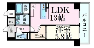 ラフィーネ本川【4階】の間取り