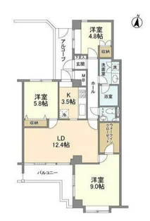 パークサイド碑文谷【2階】の間取り