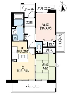 URアルビス緑丘【6階】の間取り