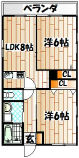 プランドール清田【1階】の間取り