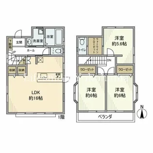神奈川県横浜市都筑区茅ケ崎東1【一戸建】の間取り