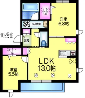 NOBLE RYUSEN【1階】の間取り
