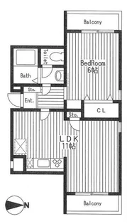 ジュネ相模原【2階】の間取り