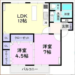 LA CASA弥富B棟【2階】の間取り