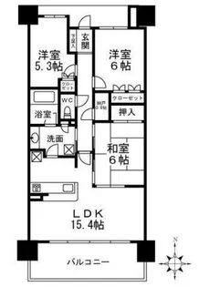 プラウド豊中 服部緑地【7階】の間取り