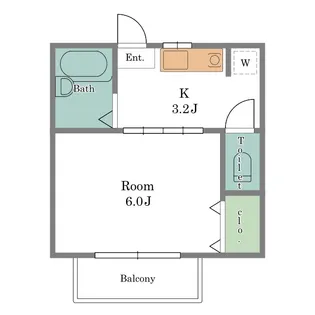 寿木佐コーポ【2階】の間取り