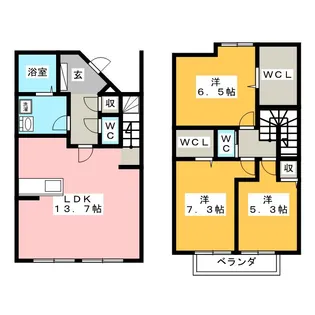 静岡県沼津市北園町【一戸建】の間取り