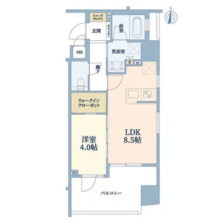 シティインデックス木場【9階】の間取り