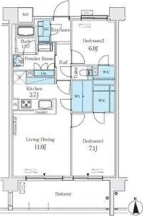 ベルヴュコート名古屋則武【7階】の間取り