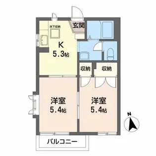 フラッツケイワ【1階】の間取り