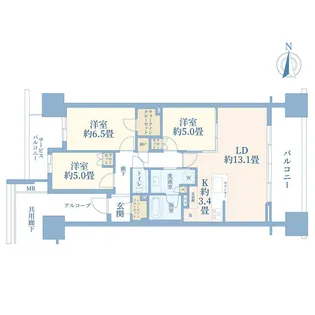 クラッシィハウス芝浦【14階】の間取り