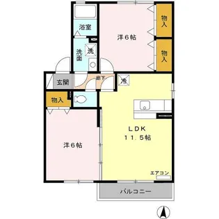 ルワ・ソレイユ D【2階】の間取り