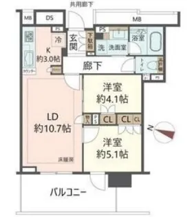 BrilliaTower箕面船場TOP OF THE HILL【11階】の間取り