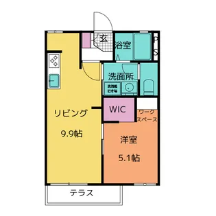 フレグランススズキ A棟【1階】の間取り