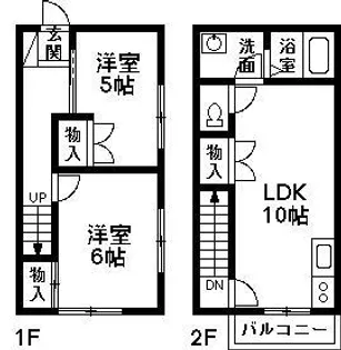 鼻高テラスハウスBの間取り