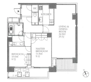 フォレセーヌ霊南坂レジデンス【7階】の間取り