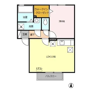 シャトーリーフA【1階】の間取り