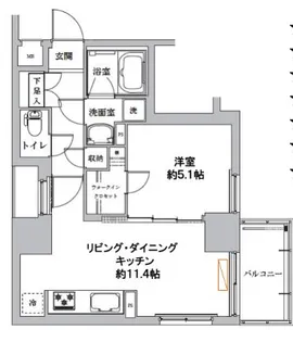 ライジングプレイス西浅草【9階】の間取り